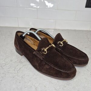 Church's Brown Suede Horsebit Loafers Men's Size 12 Made in England Gucci Style